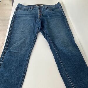 Madewell Straight Leg Button Front Jeans